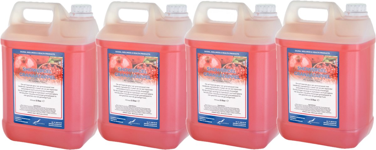Goedkoopste Claudius Douchegel Granaatappel 5 liter - set van 4 stuks - Showergel