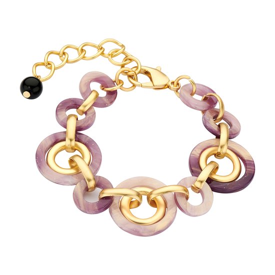 Pompoen in roze en gouden hars 12,5 cm - Partyversiering