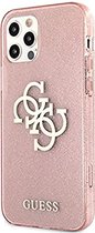 Guess Case geschikt voor iPhone 12 Pro Max 6,7" Rosé hard case Glitter