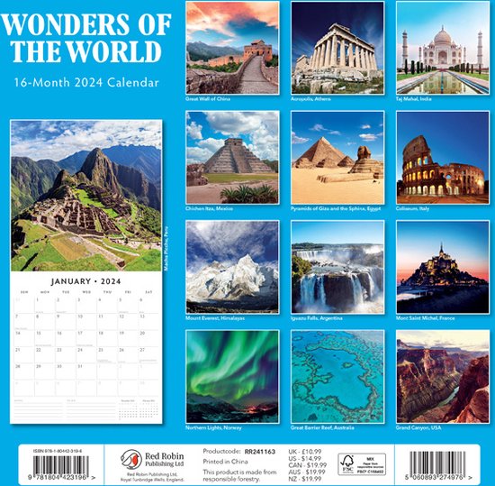Wonders of the World Kalender 2024 bol