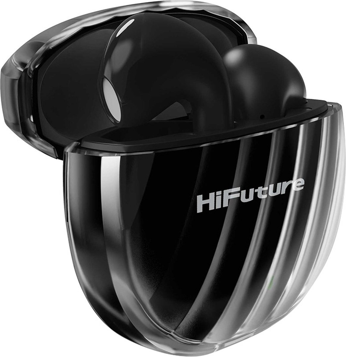 HiFuture Flybuds 3 Draadloze 5.3 Bluetooth in ear oordopjes, 4 ingebouwde microfoons met 30 uur speeltijd, IPX5 waterdicht, jogging- en hardloopoordopjes, ENC-ruisonderdrukking voor Android en iOS, Kleur ( Zwart)