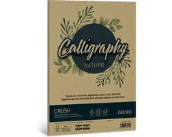 Favini® Crush Calligraphy Oliva – Ecologisch Upcycle Papier – 50 Vellen A4 – 250 g/m² – Olijfgroen – 15% Olijfpitten – 40% Gerecycled Pulp – FSC – Inkjet & Laser Geschikt – Made in Italy
