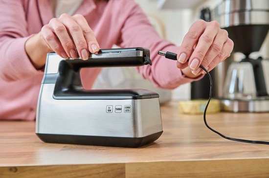 Severin HM 3843 Handmixer draadloos - 100 W - mat zwart / RVS van Severin — afbeelding 4
