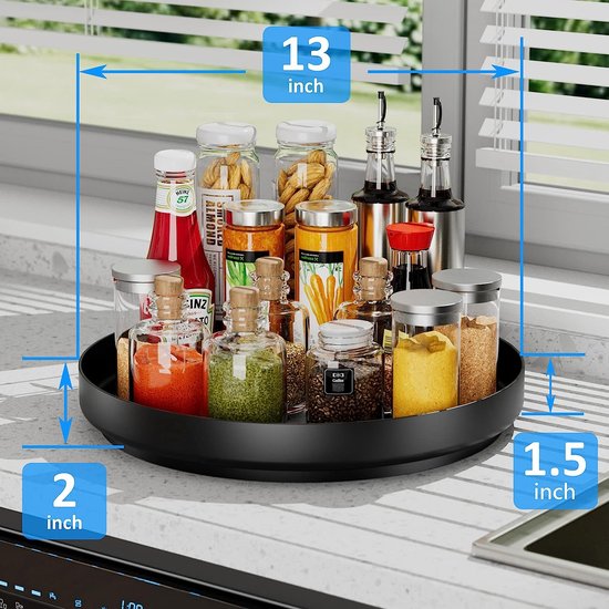 Roterend opbergrek, 360 roterende Spice Shelf Organizer Draaitafel
