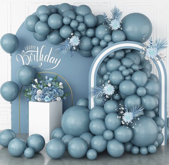 Arche de ballons Bleu et Argent