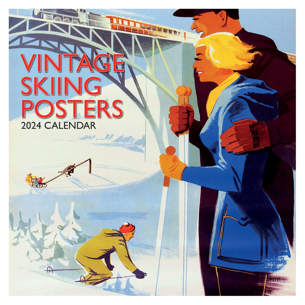 Vintage Skiing Kalender 2024