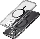 Sulada Electroplated Backcover voor iPhone 14 met stootvaste bescherming, lensbeschermer en magnetische ring zwart