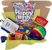 Cadeau box – Feest – Gefeliciteerd - Fastfood - Verrassings Pakket – Verjaardag - Gift box – Grappig - Cadeau voor vrouw man – Kado – Sokken - Verjaardags cadeau – Jarig -Geschenkdoos – LuckyDay Socks - Maat 37-44
