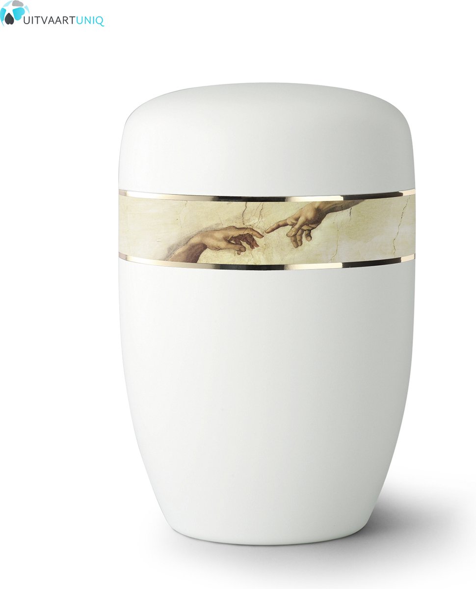 urn Michelangelo wit - staal