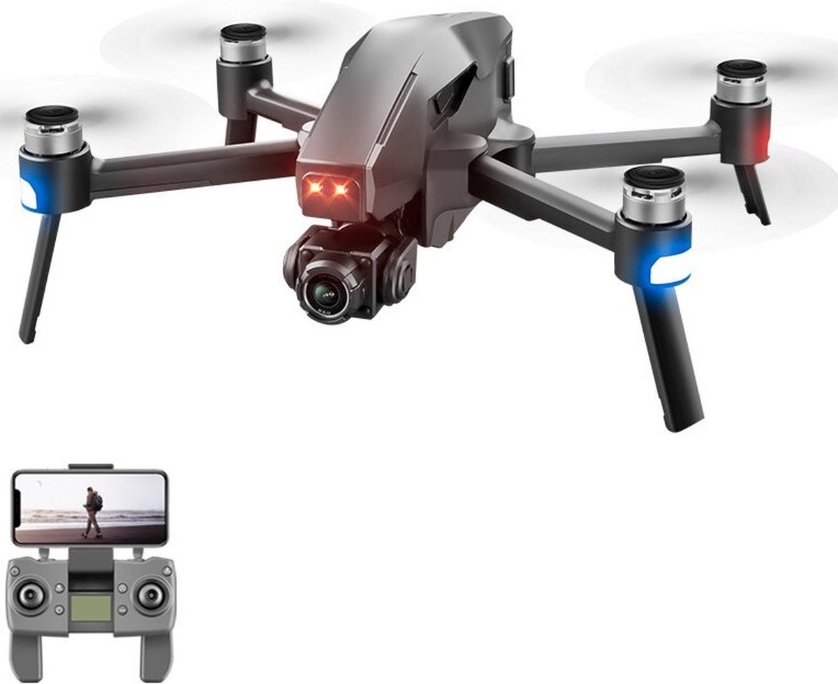 LUXWALLET® SkyLine³ 15-30KM/h – 3KM Bereik – Gimbal Stabilisator - GPS 5Ghz - RC Drone Met ESC FULL HD Camera Voor Volwassenen – FPV Live + VR Bril -Quadcopter – 2x Accu + Draagtas