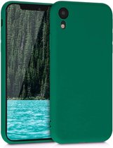 Coque en Siliconen Shieldcase avec protection pour appareil photo iPhone Xr - vert foncé avec Glas de confidentialité