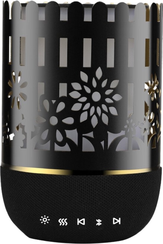 Goodness Aroma diffuser 250 ml - Bluetooth connectable - Luxury black - Inclusief muziek geschikt voor yoga - 7 kleuren LED mood lights - Luchtbevochtiger – Aromatherapie - Geurverspreider - valentijnsdag cadeau voor vrouwen - valentijn cadeautje