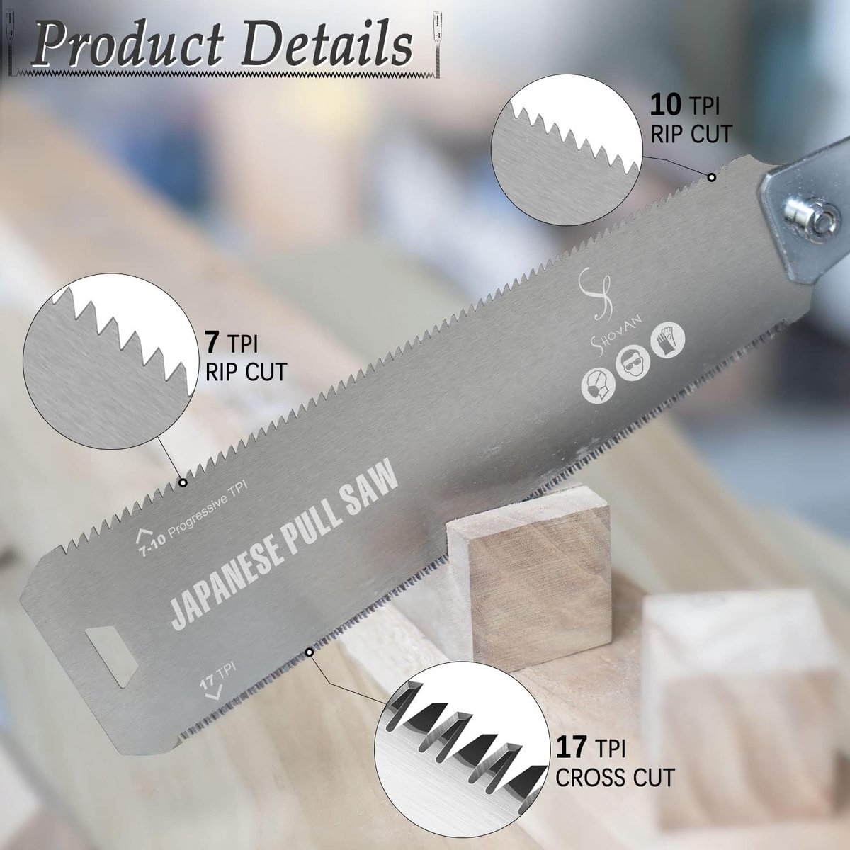 Ryoba Japanse zaag, deuvelzaag, SK5 koolstofstaal, 9/18 TPI fijne zaag, houtzaag, 240 mm, afneembare handzaag, voor doe-het-zelf