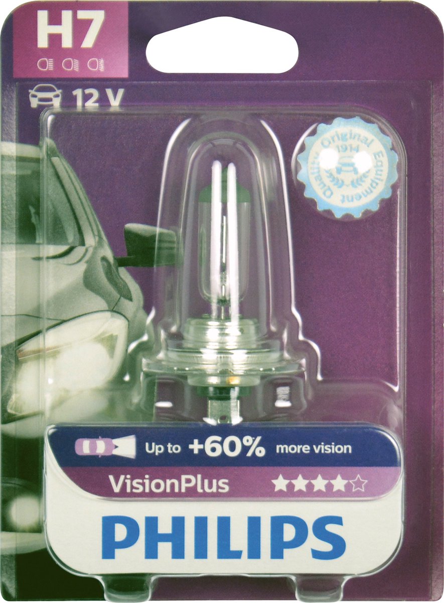 Ampoule pour voiture Philips VISIONPLUS 12972VPB1 H7 PX26d/55W/12V