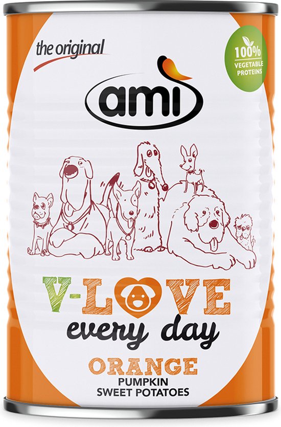 Ami Natvoer voor honden (oranje) - Veganistisch - Duurzaam - Lekker - Boordevol groenten - Pompoen - Zoete aardappel