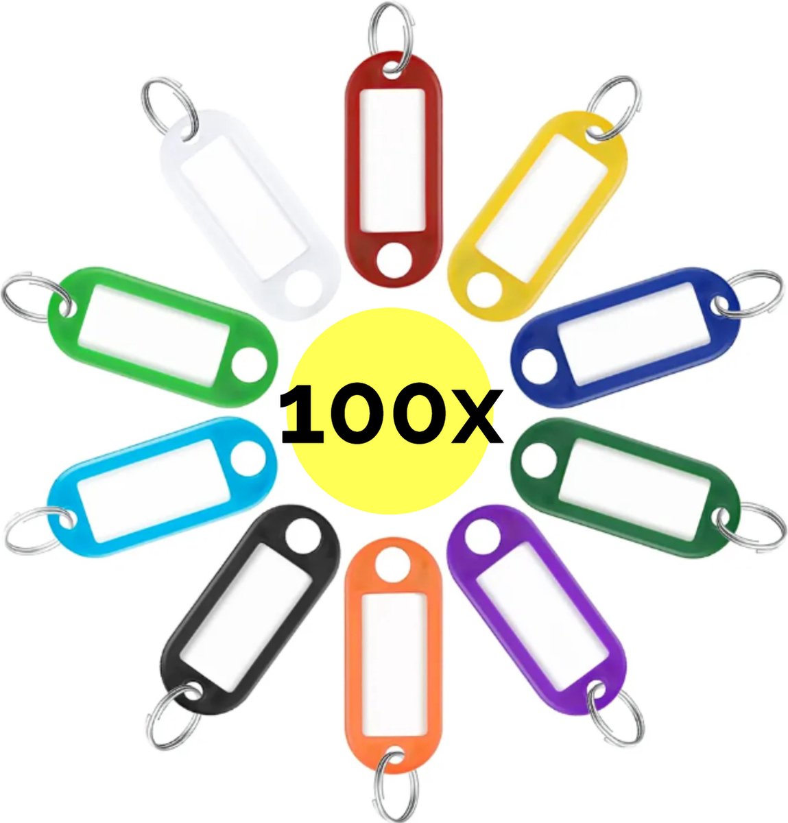 WINTEX Porte Clé Etiquette - 100 pièces - Porte Cle avec