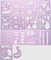 Bullet Journal Flexibele Plastic Stencils - 14 stuks - Templates - Sjablonen - 12,5 x 15 centimeter - Handlettering toolkit - Knutselen - Decoratie - Accessoires