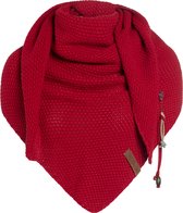 Knit Factory Coco Knitted Shawl - Driehoek Scarf Ladies - Écharpe XXL - Rouge Vif - 190x85 cm - Y compris épingle décorative