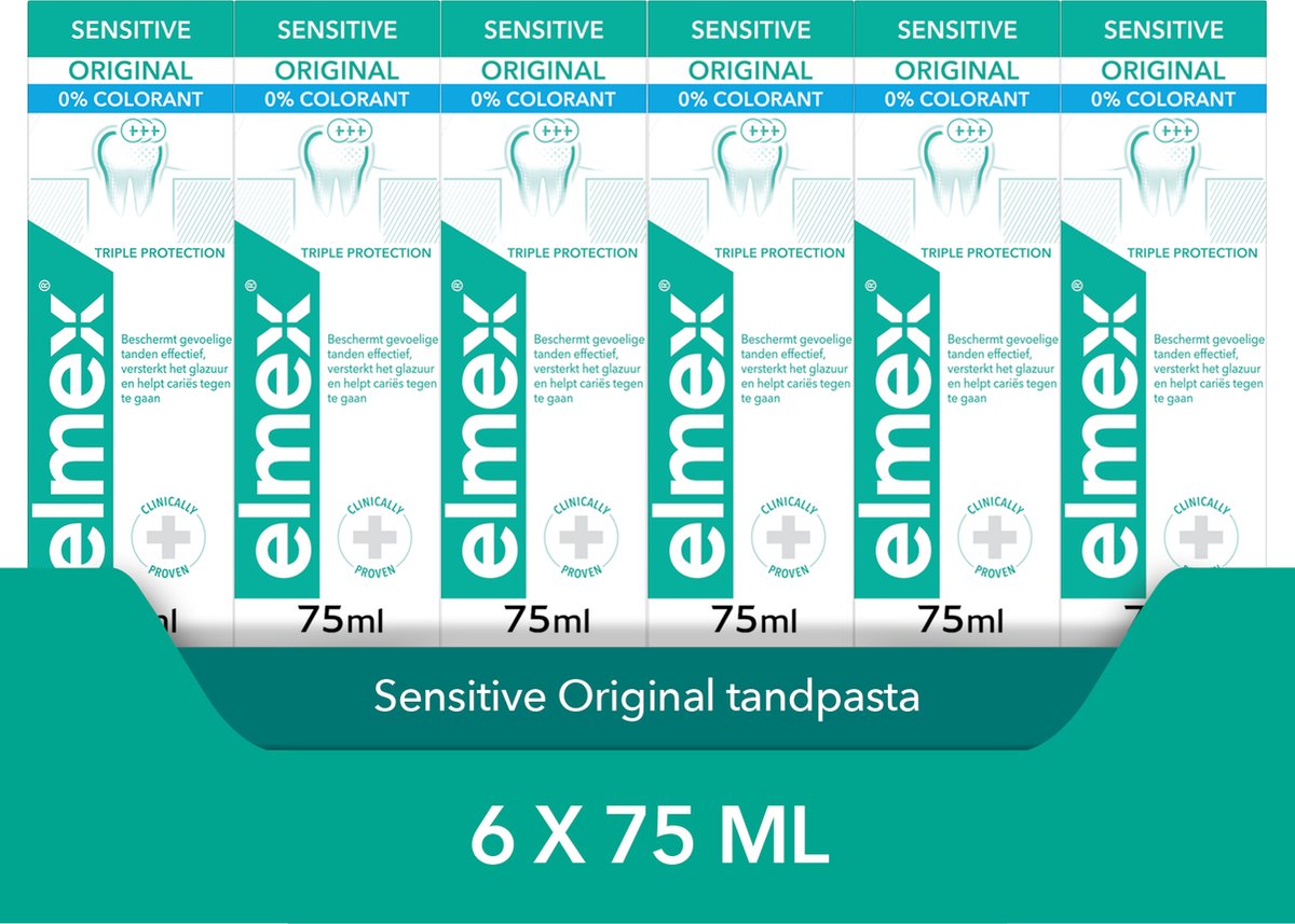 Goedkoopste Elmex Sensitive Tandpasta - 6 x 75ml - Voor Gevoelige Tanden - Voordeelverpakking
