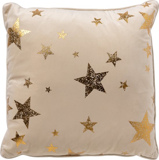 STARS - Housse de coussin 45x45 cm - Wit - Décoration de Noël - velours
