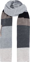 Knit Factory Dali Gebreide Sjaal Dames - Warme Wintersjaal - Grof gebreid - Langwerpige sjaal - Wollen sjaal - Dames sjaal - Licht Grijs - 200x50 cm