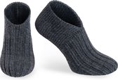 Knit Factory Miles Slipper Socks - Chaussettes pour femmes et hommes - Chaussons tricotés - Chaussettes d'intérieur - Anthracite - 44