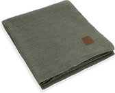 Knit Factory Jesse Gebreid Plaid XL - Woondeken - plaid - Wollen deken - Kleed - Urban Green- 195x225 cm