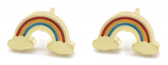 Regenboog oorbellen - Goudkleurig, multicolor - Damesdingetjes