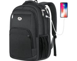 Laptoprugzak, 17 inch college rugzak voor middelbare school, grote reisrugzak, waterbestendige laptoptas zakelijk werk met USB-oplaadpoort, anti-diefstal TSA-rugzak voor mannen en vrouwen,
