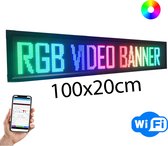 Lichtkrant - LED Bord - 1 Meter Bij 20 CM - Telefoon App - RGB Multi kleur -