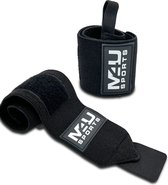M4u Sports Wrist Wraps voor Fitness & Crossfit – Polsbanden voor Krachttraining –Polsbrace - Zwart - 2 Stuks