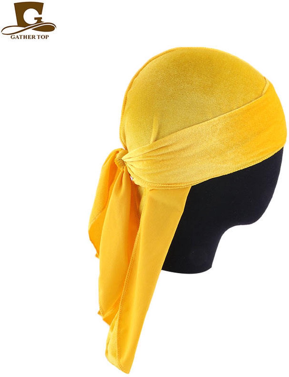 Durag - Velvet - Waves - Velvet Durag - Premium - Silky - Haardeksel - Hoofddoek - Geel