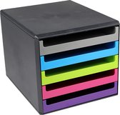 Ladenbox In Antraciet/Diverse kleuren, Met 5 Verschillende Kleuren Laden, 35.7 x 28.5 x 26.5 cm