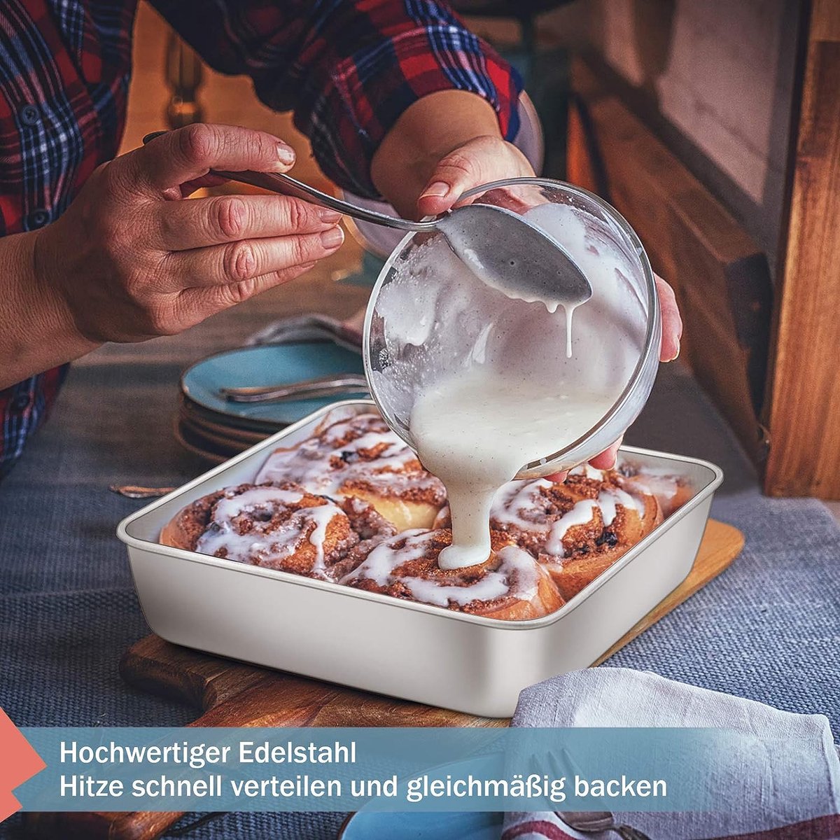 Set van 2 vierkante bakvormen met antiaanbaklaag voor sandwich