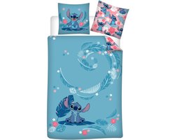 foto van Disney Lilo & Stitch Dekbedovertrek Tropical - Eenpersoons - 140 x 200 + 65 x 65 cm - Katoen Flanel