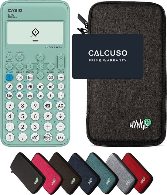 Foto: Calcuso basispakket donkergrijs met rekenmachine casio fx 92 college classwiz en uitgebreide garantie van calcuso speciaal voor frankrijk 