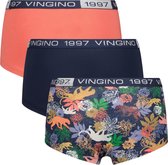 Vingino meiden ondergoed 3-pack boxers Tigerflower Dark Blue All Over