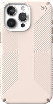 Speck hoesje geschikt voor Apple iPhone 15 Pro Max - Ultieme Bescherming en Grip - Luxe Soft-touch Afwerking - Valbescherming gecertificeerd tot 4 meter - Microban Antibacterieel - Presidio2 Grip lijn - Beige Geel
