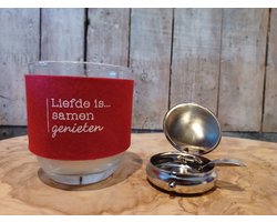 Kaars-Kaars in glas-Liefde is-Samen genieten-Stijlvol-Schelpvormig-Asbakje-Valentijn-Cadeau-Giftset-Cosy Candle-Verjaardag-Feest-Huwelijkscadeau-20-Branduren-Kaarsengeschenkset-Musthave-Elegant-Luxueus-Gezelligheid-Knus-Kerst-Kerstcadeau-Sinterklaas