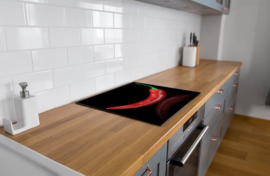 Protection induction - Piment rouge - 91,6x52,7 cm - Protection induction - Plaque de cuisson induction - Tapis induction - Antidérapant - Décoration Cuisine - Accessoires de vêtements pour bébé de Cuisine
