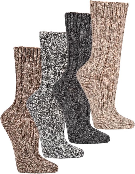 Wollen sokken - Alpaca wol – exclusief product – 2 paar – gemengde kleuren – maat 39/42