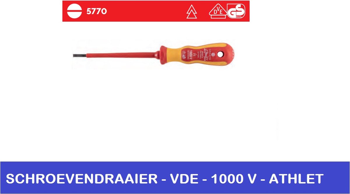 SCHROEVENDRAAIER 4 X 100 MM - VDE - 1000 V - ATHLET - PROF DUITSEKWALITEIT