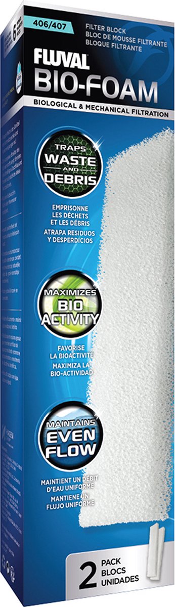 Fluval - Aquarium Filtermateriaal - Vissen - Fl Bio Foam 407 5x8x32,5cm Wit - 1st
