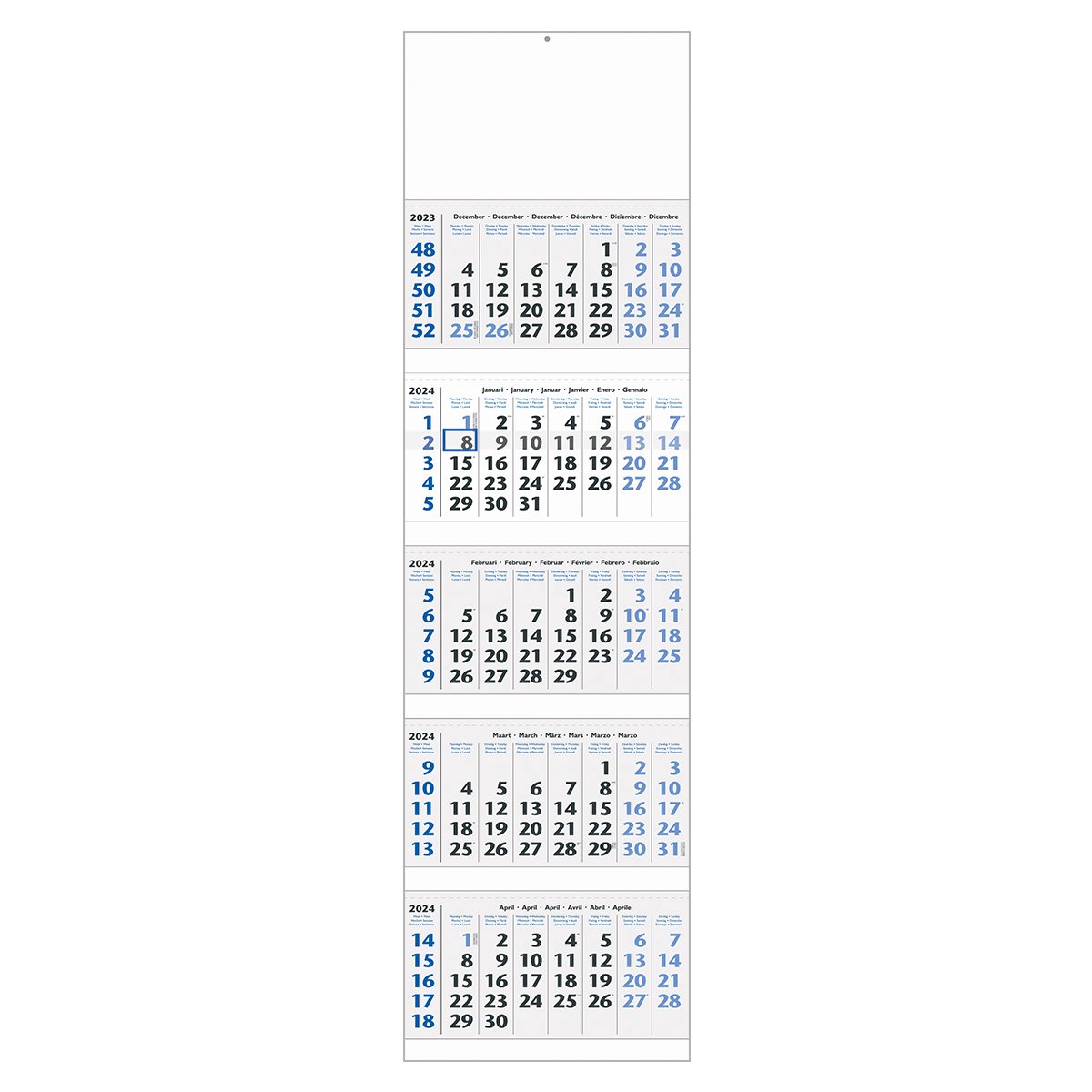 5-maands wandkalender de luxe 2024