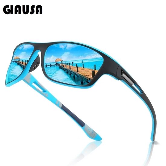 Sport zonnebril UV400 outdoor ( blauw, zwart)