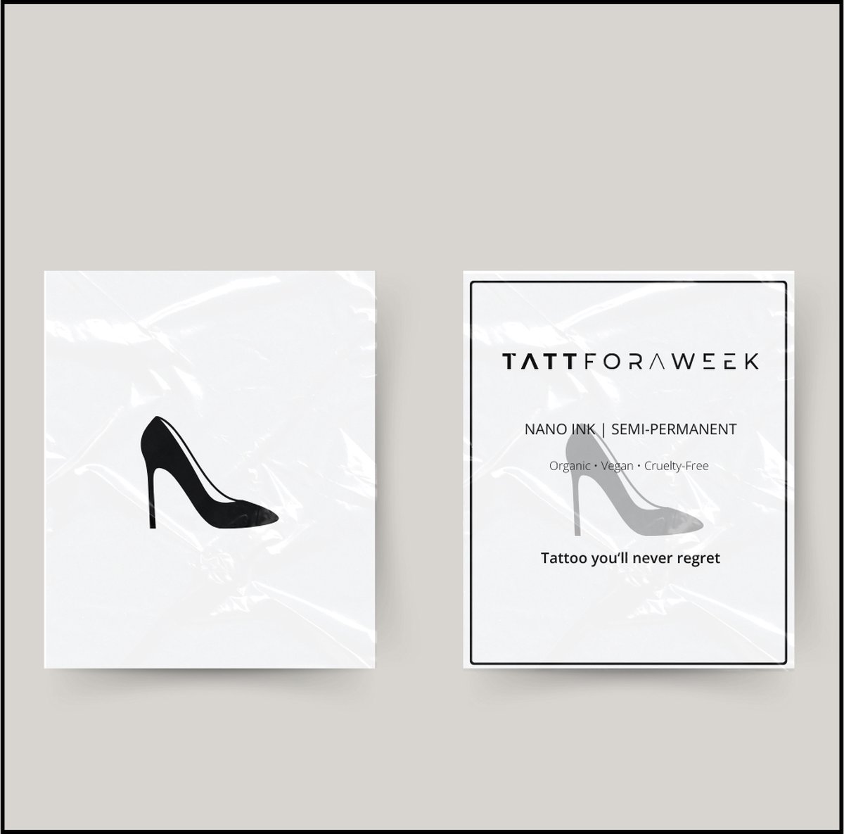 Tijdelijke tattoo hakken | Neptattoo volwassenen | Tijdelijke tattoo voor volwassenen | Temporary tattoo | Plaktattoos voor volwassenen | Neptattoos | Probeer zorgeloos een tattoo | tattforaweek