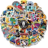Skate Stickers - 50 stuks – Skateboard Stickers – Skateboard Volwassenen – Merk Stickers – Laptop Stickers - Stickers kinderen - Stickers volwassenen