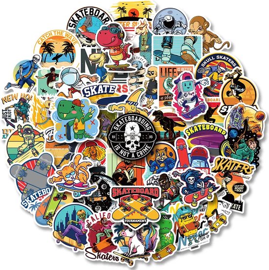 Skate Stickers - 50 stuks – Skateboard Stickers – Skateboard