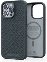 Njord Collections Fabric Telefoonhoesje - Geschikt voor iPhone 15 Pro Max - 2M valbestendig - 100% gereycled materiaal - Mag Compatibel – Dark Grey