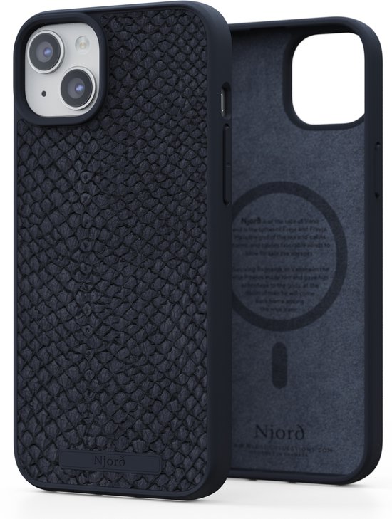 Njord Collections IPhone 14 Hoesje – Premium Zalmleer, Gerecycled, 2 Meter Valbescherming, MagSafe-compatibel